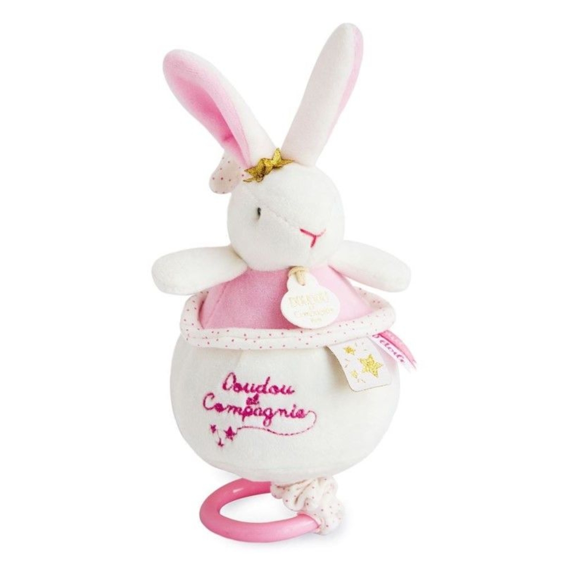 Плюшена играчка Doudou Lapin Etoile музикален заек 13 см, DC3519