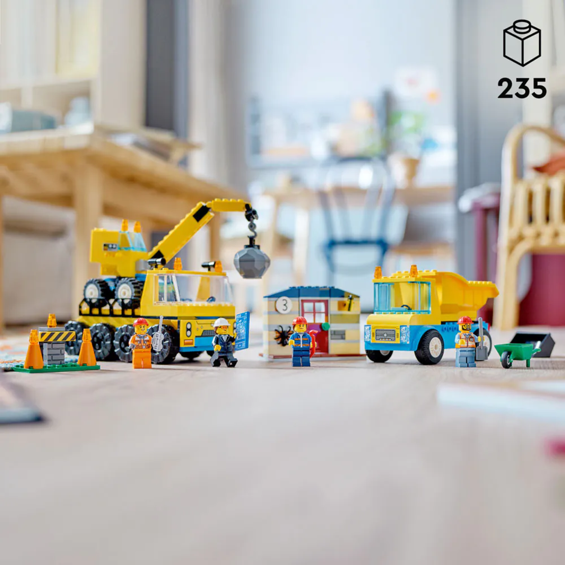 LEGO® City Строителни камиони и кран с разбиваща топка 60391