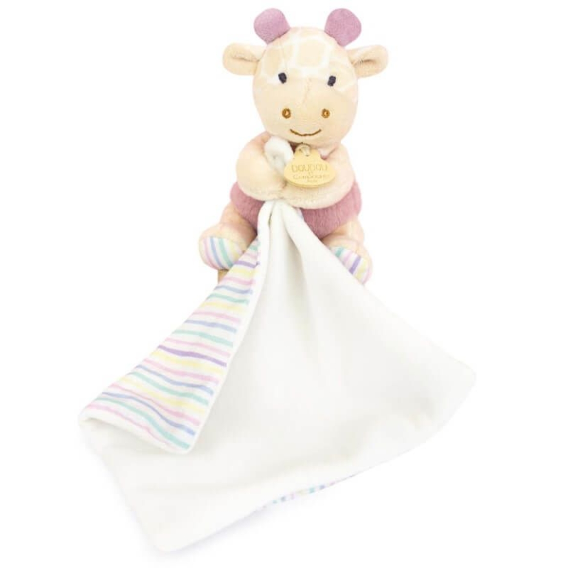 Плюшена играчка за гушкане Doudou Les Rikikis с кърпичка 11 см