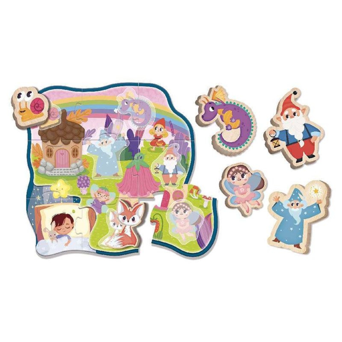 Детски дървен пъзел Lisciani Montessori Legno Puzzle Dream, 15 части