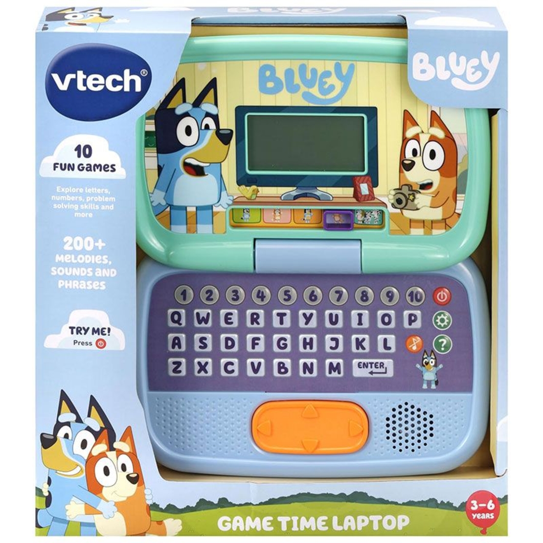 Детски образователен лаптоп Vtech Bluey Game Time с игри и 200+ звуци, мелодии
