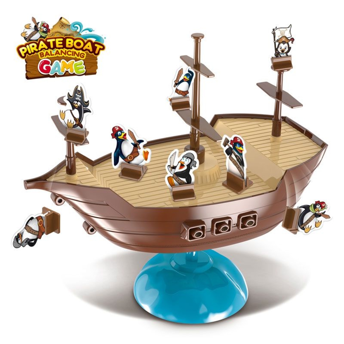 Детска игра за баланс Raya Toys Пиратски кораб с пингвини