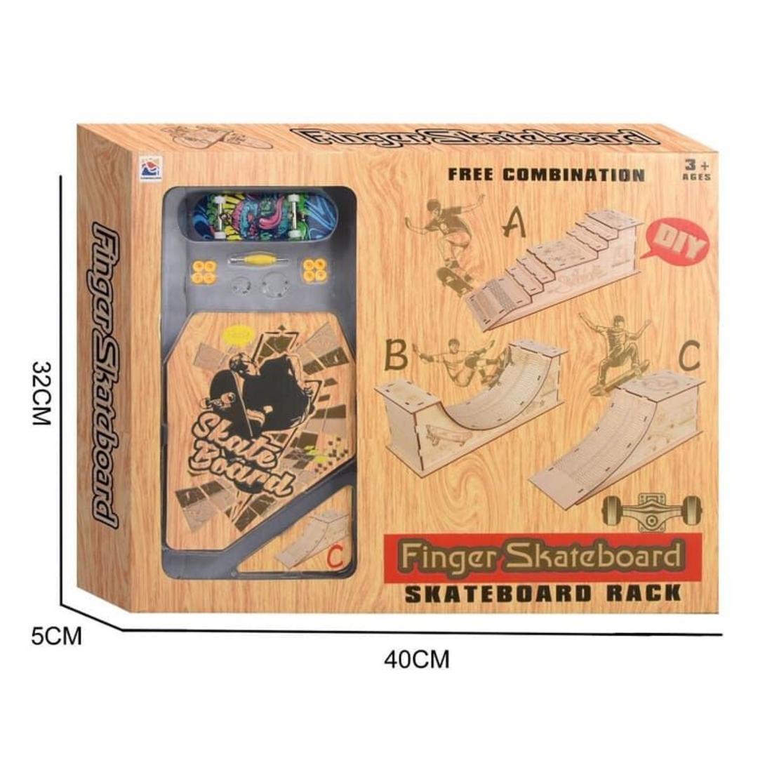Комплект скейтборд за пръсти Raya Toys, с рампа за игра вариант С