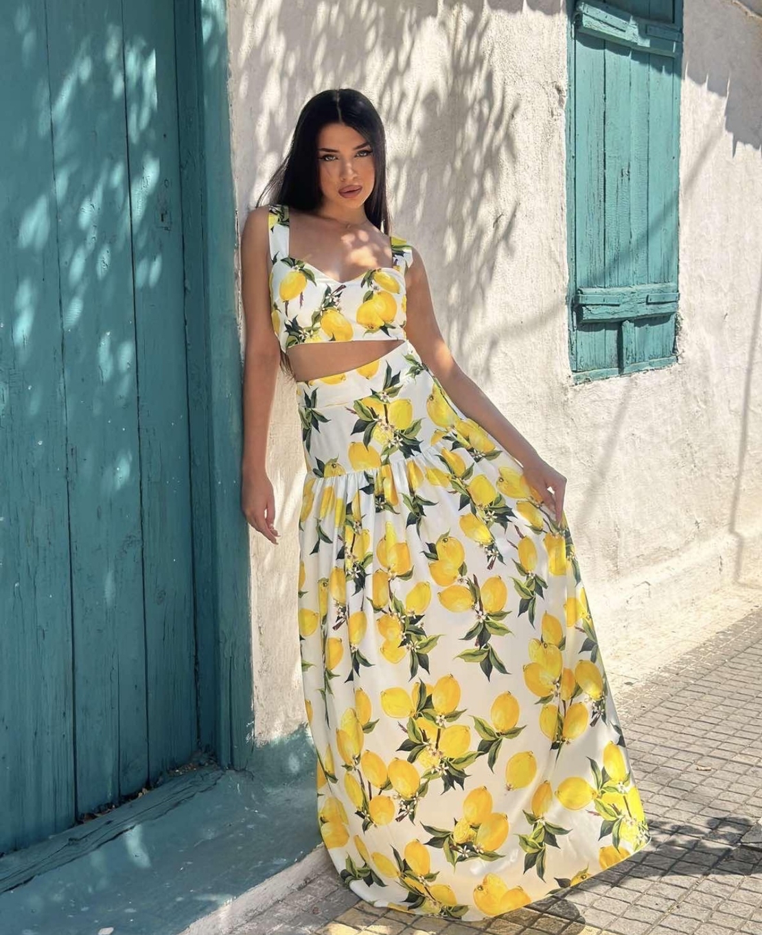 Бял комплект с лимони 🍋