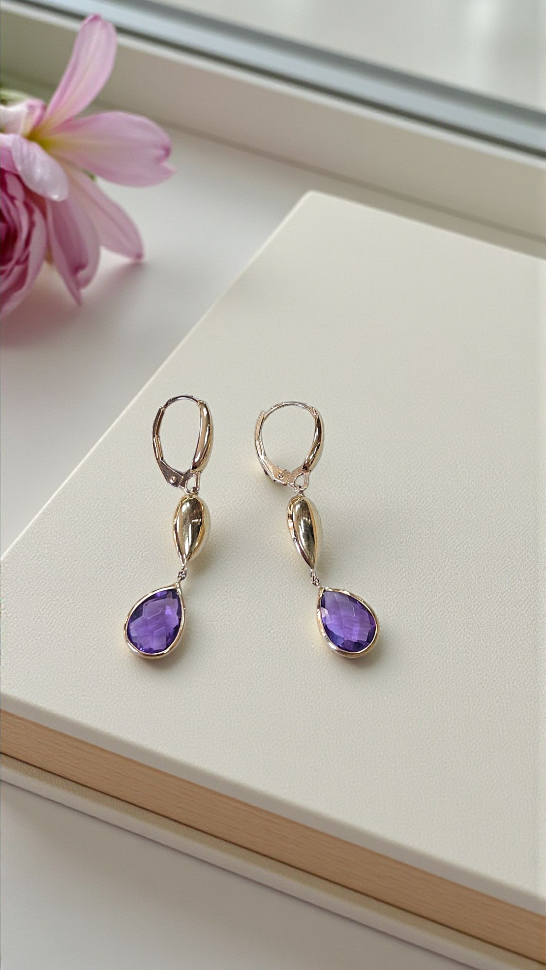 Дамски златен комплект с Аметист