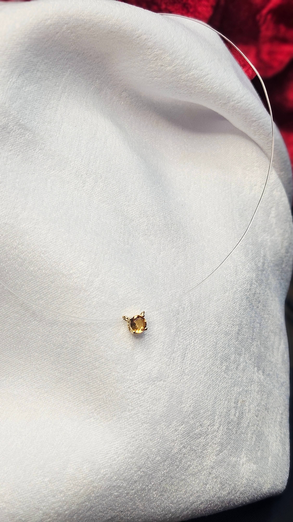 Колие на корда с природен Цитрин в 18К обков Gumon