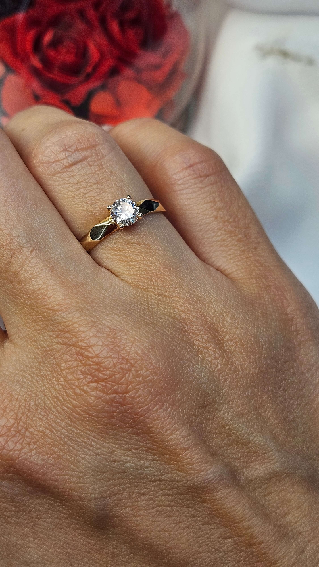 Златен пръстен от розово злато Геометрия на Нежността