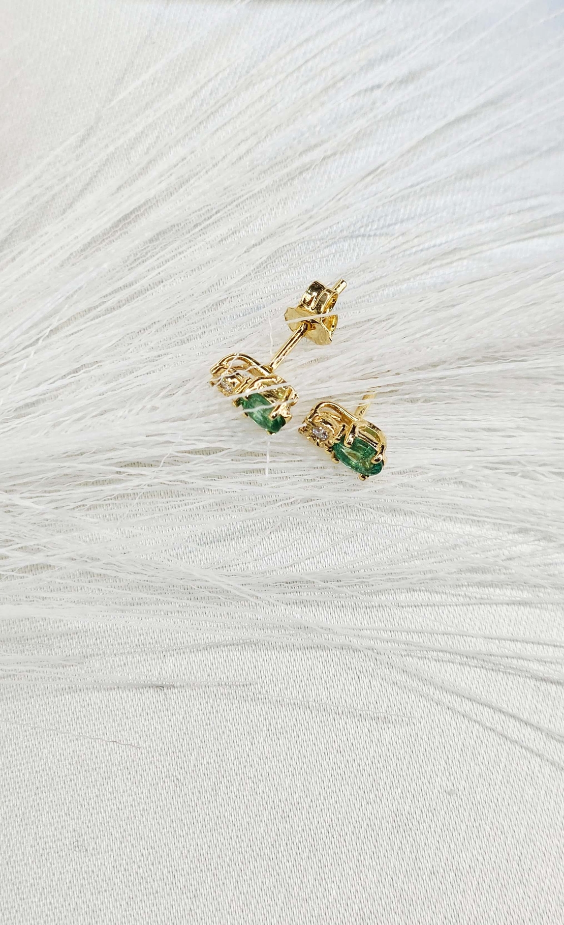 Златни обеци с Изумруд и Диаманти I Gioielli del Sole