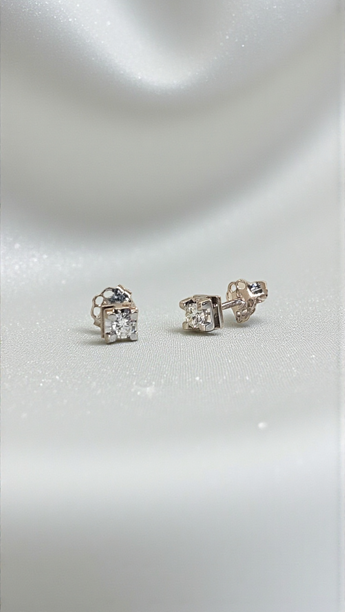 Златни обеци от 18К бяло злато I Gioielli del Sole с диаманти