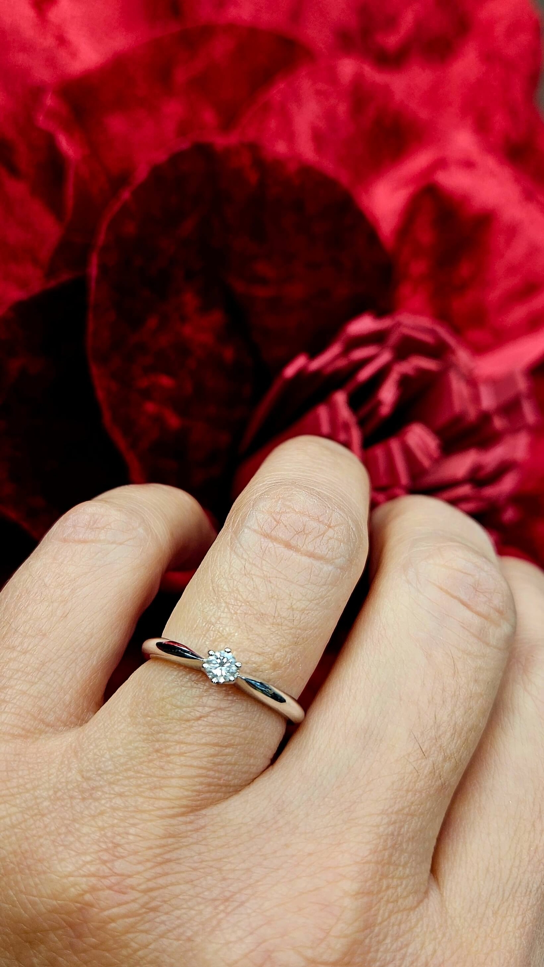 Златен пръстен от бяло злато с диамант Flamingo Grace