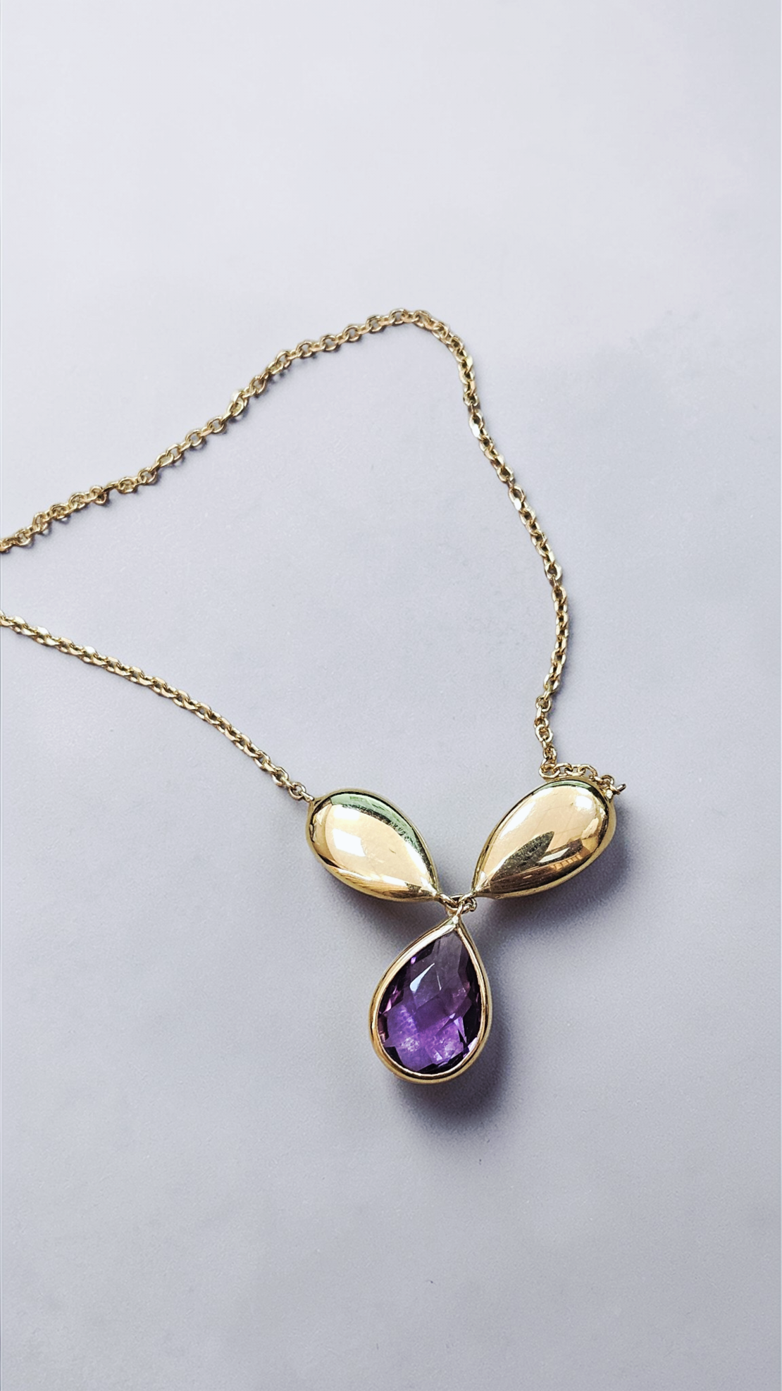 Дамски златен комплект с Аметист