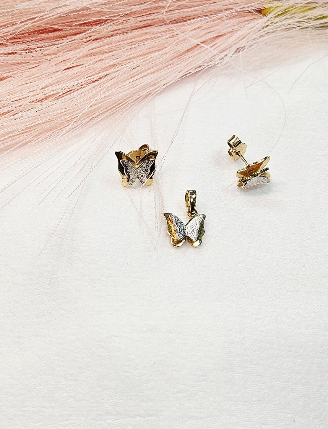 Комплект медальон и обеци Пеперудки