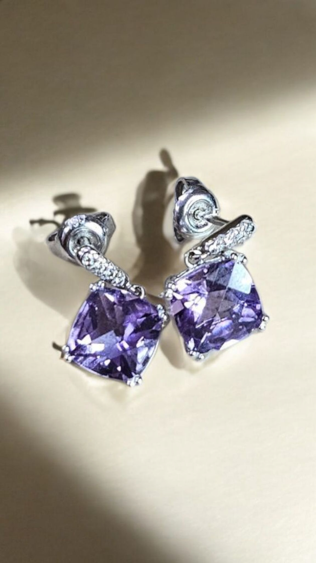 Златенкомплект с аметист и диаманти