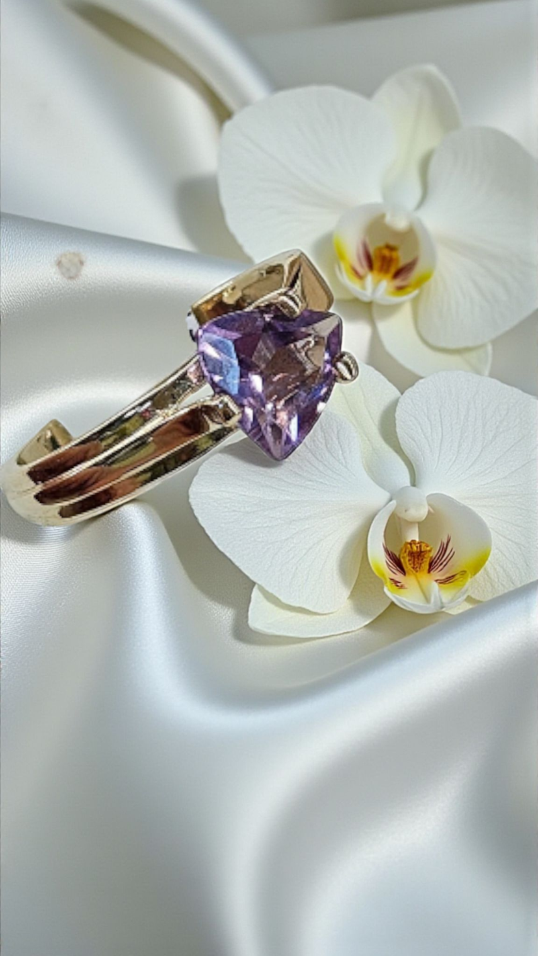 Златен пръстен с Аметист руско производство