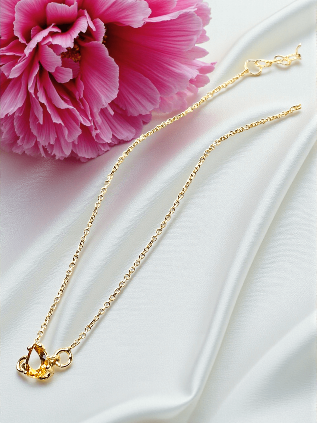 Златна гривна с Цитрин и 18К злато Gumon