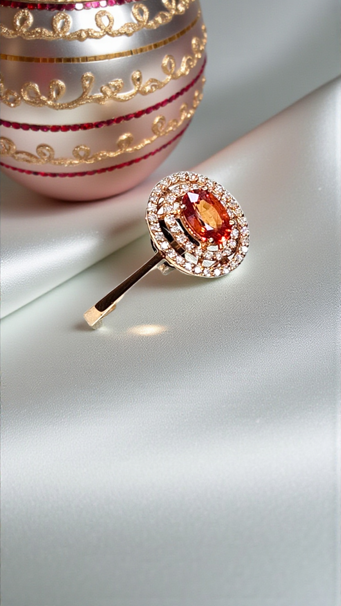 Златен пръстен с природен сапфир и диаманти I GIOIELLI DEL SOLE