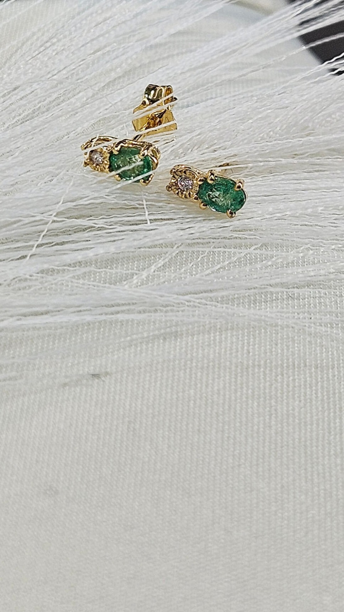 Златни обеци с Изумруд и Диаманти I Gioielli del Sole