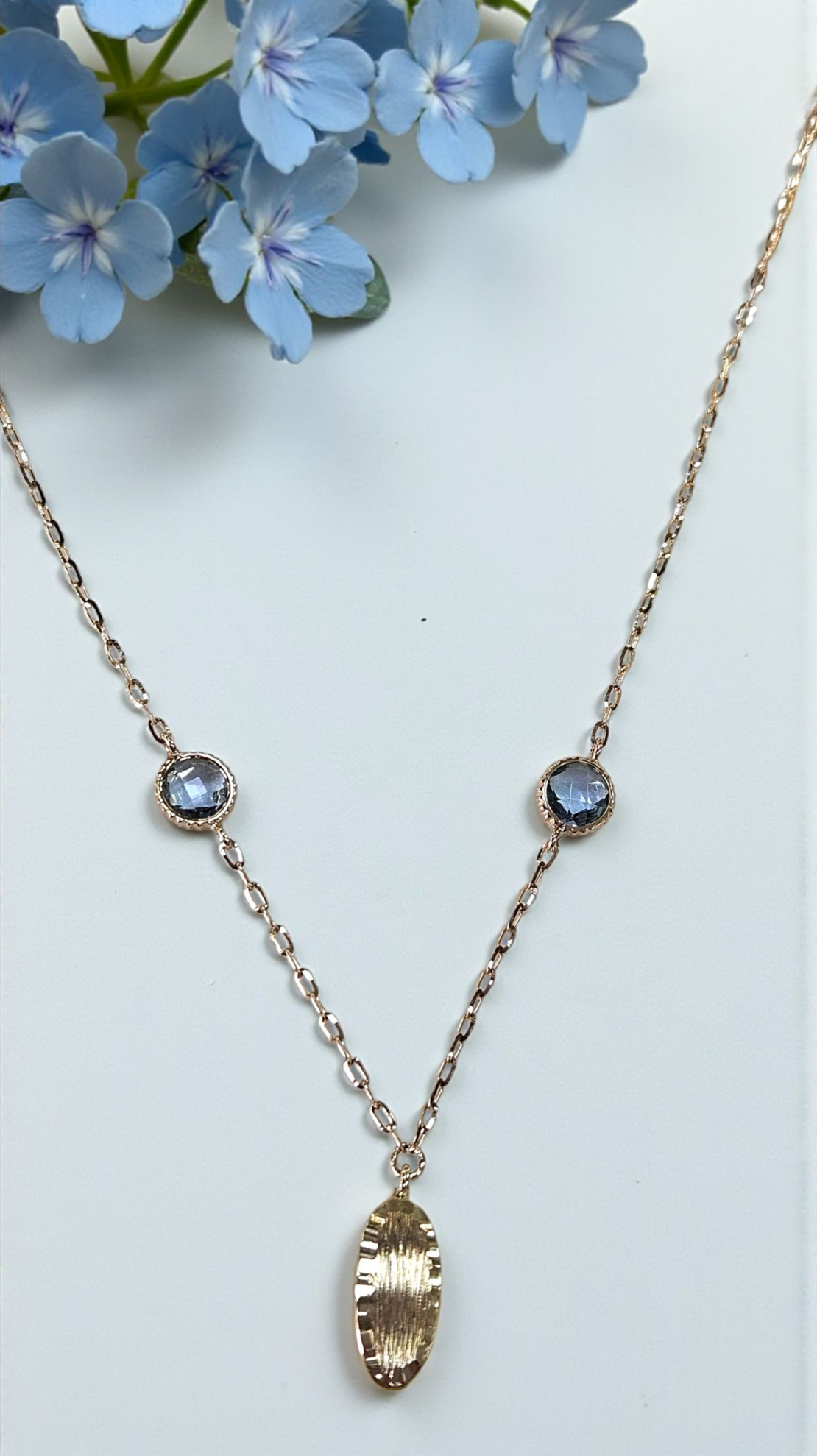 Златно колие с Аквамарин