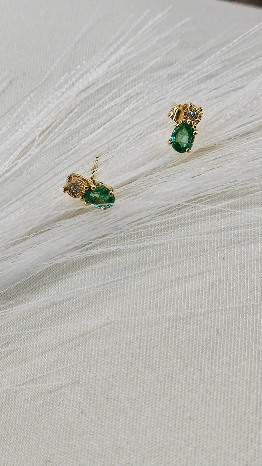 Златни обеци с Изумруд и Диаманти I Gioielli del Sole