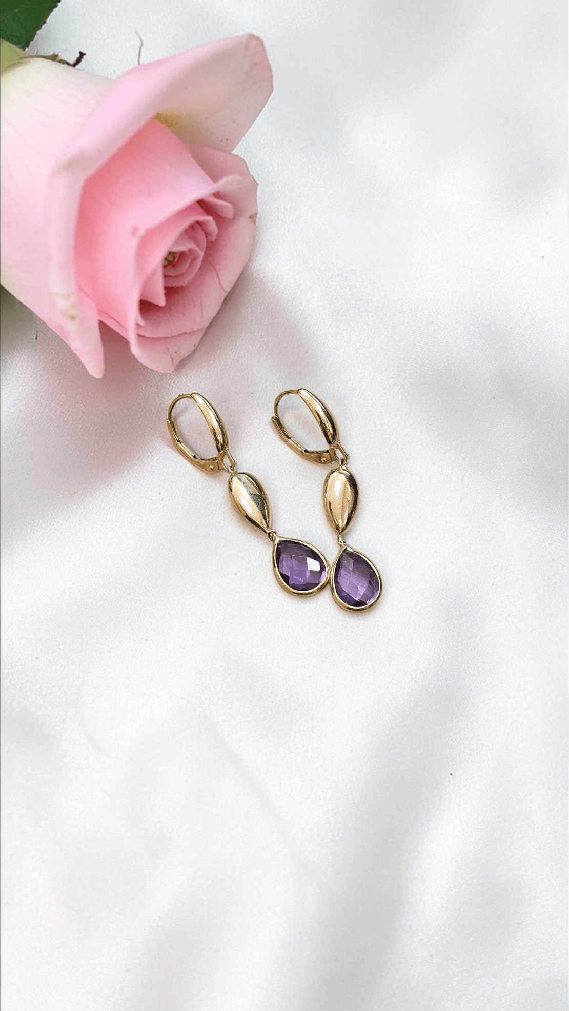 Дамски златен комплект с Аметист