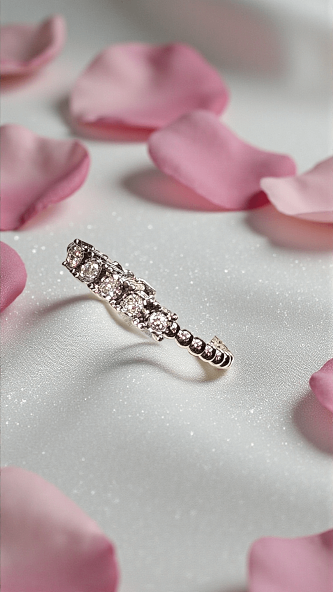 Златен пръстен от бяло злато 18К с диаманти, I Gioielli del Sole