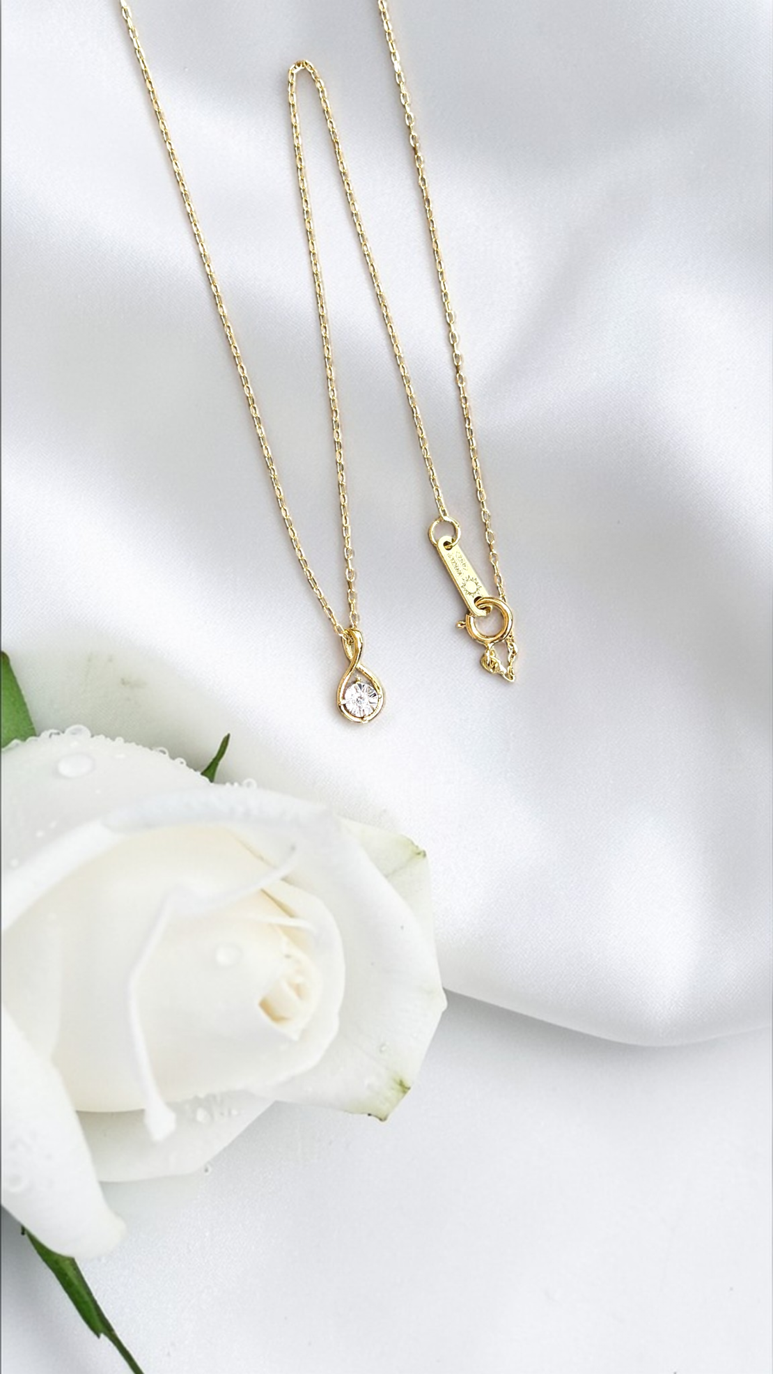 Златно колие с диамант от 18К злато I GIOIELLI DEL SOLE