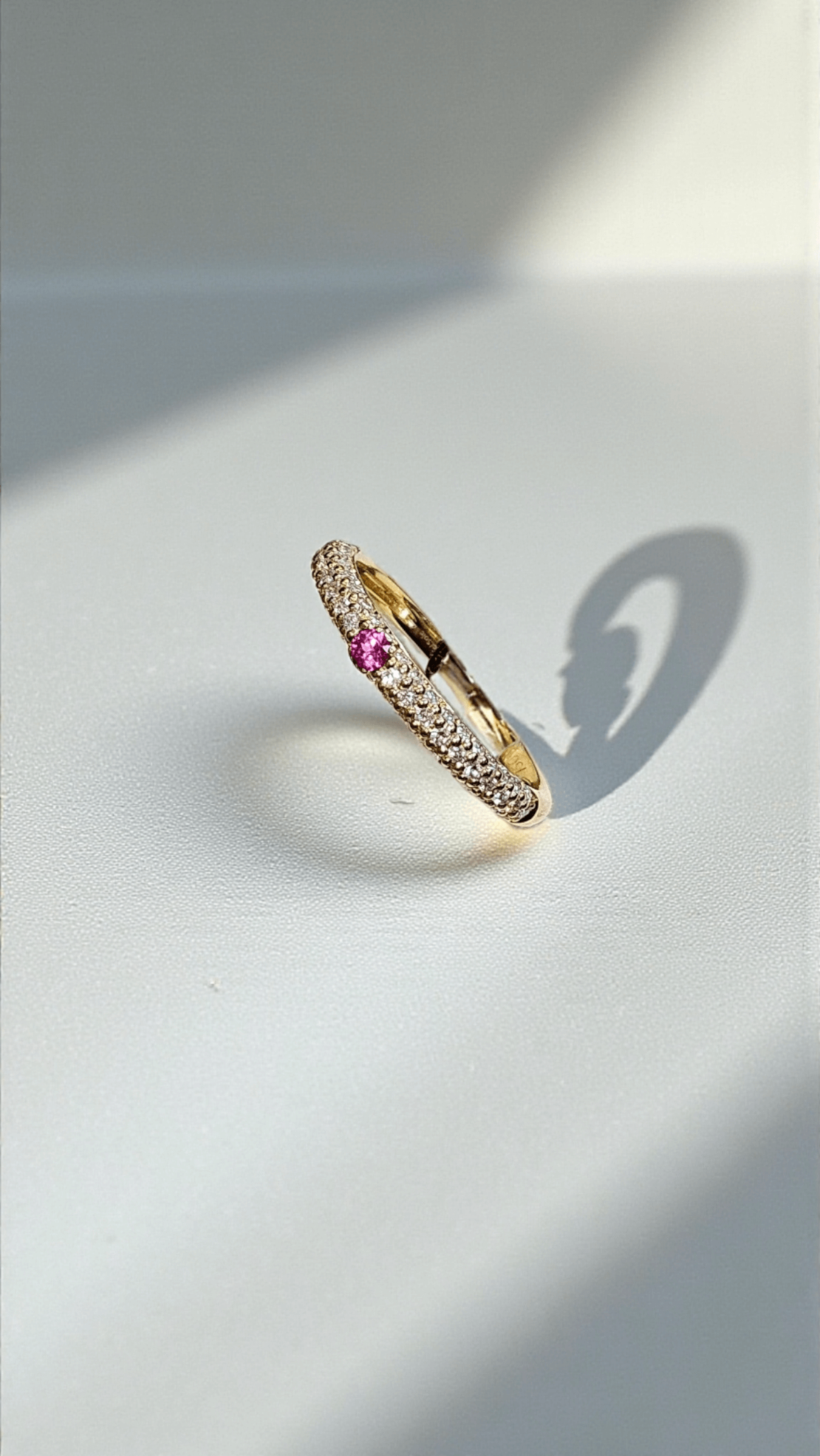 Златен пръстен с диаманти и рубин  I  Gioielli del Sole