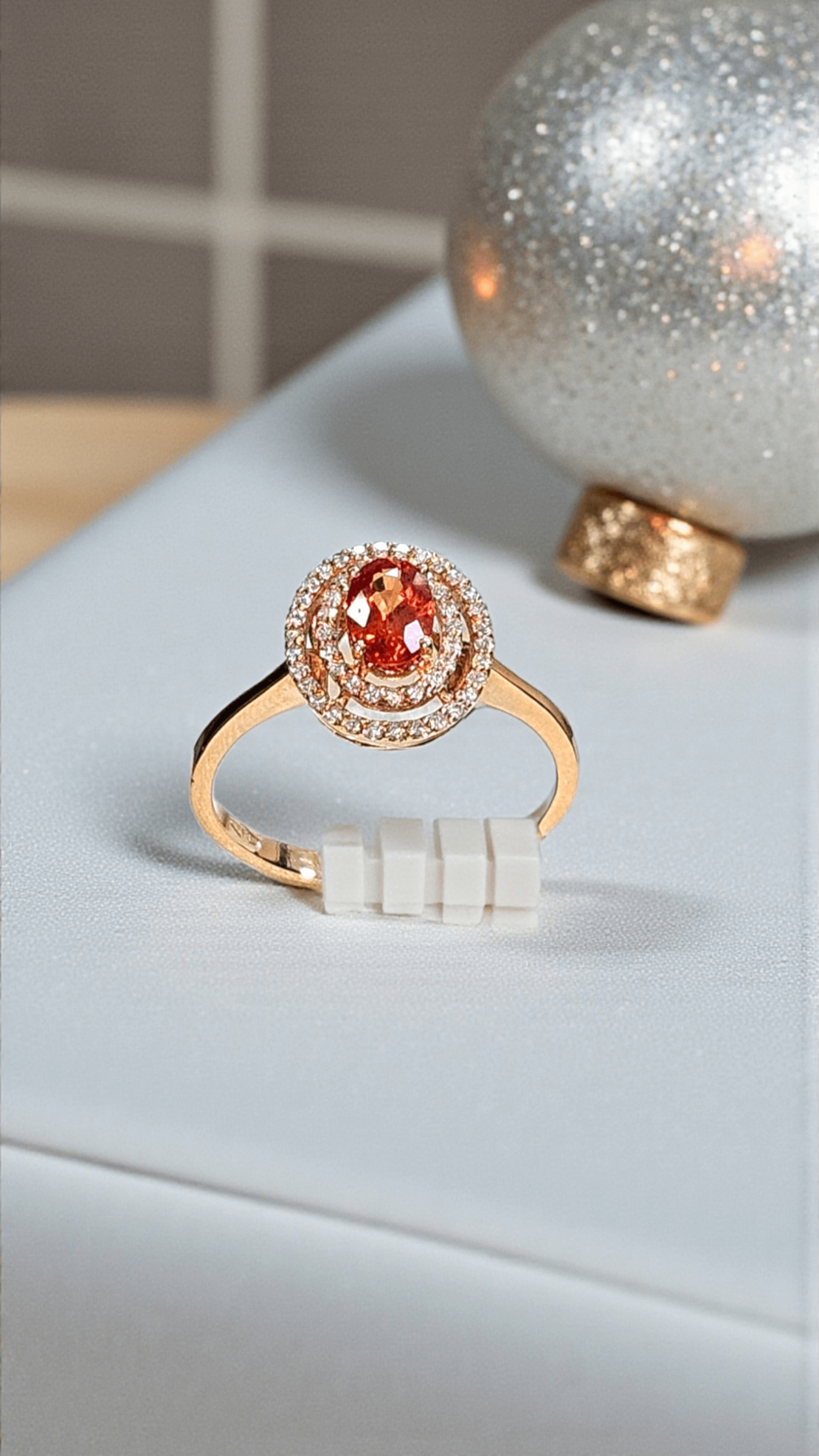 Златен пръстен с природен сапфир и диаманти I GIOIELLI DEL SOLE