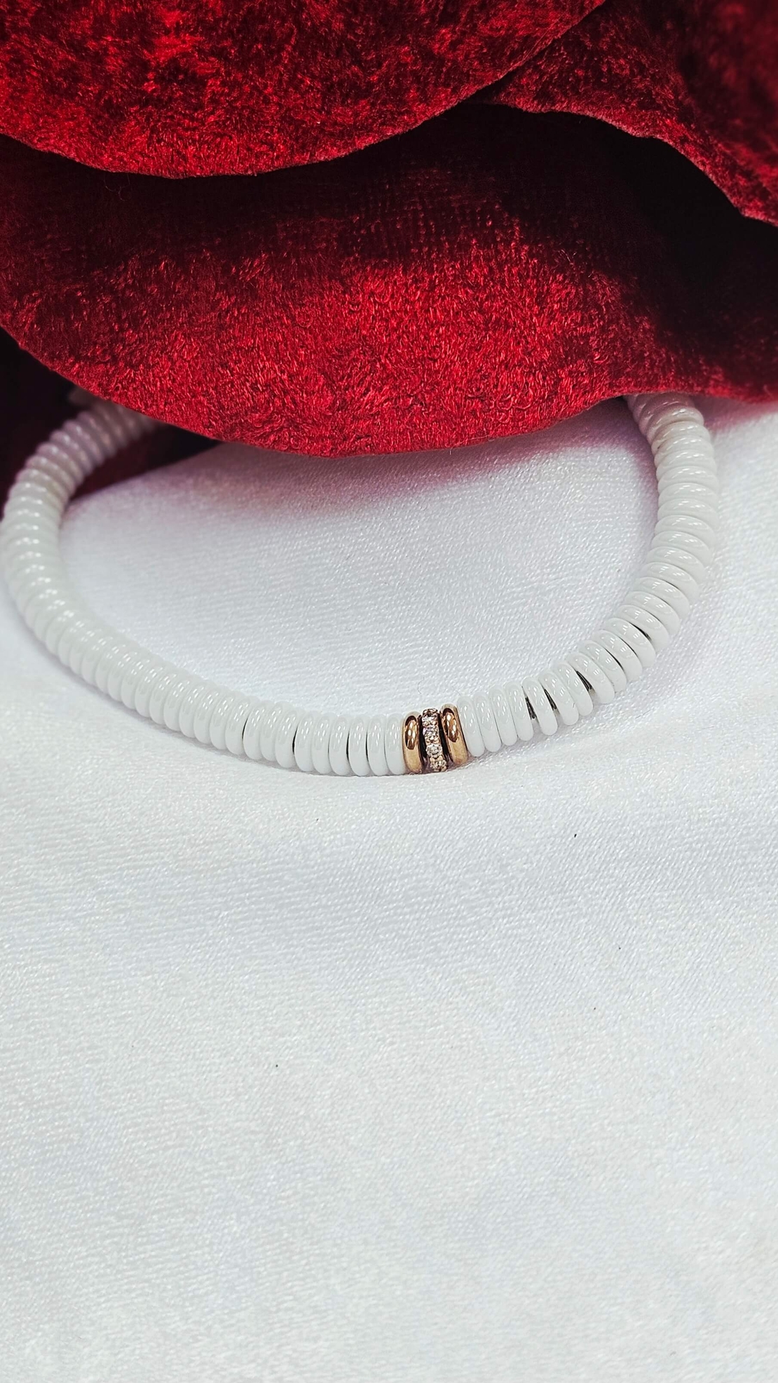 Еластична гривна с Керамика, 18К злато и Диаманти Gioia