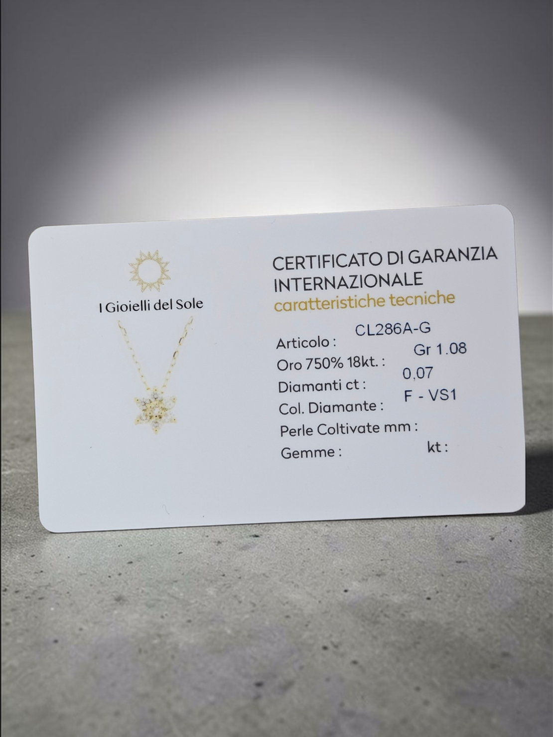 Колиес диаманти Слънчево цвете I GIOIELLI DEL SOLE