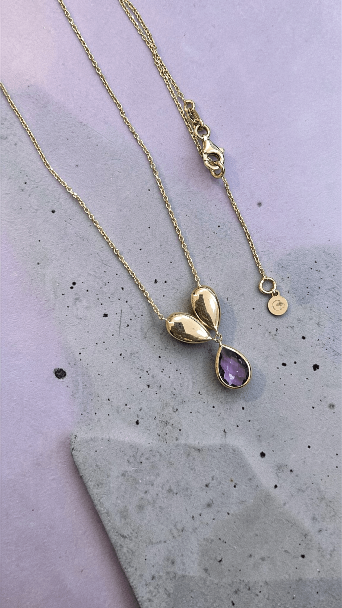 Дамски златен комплект с Аметист