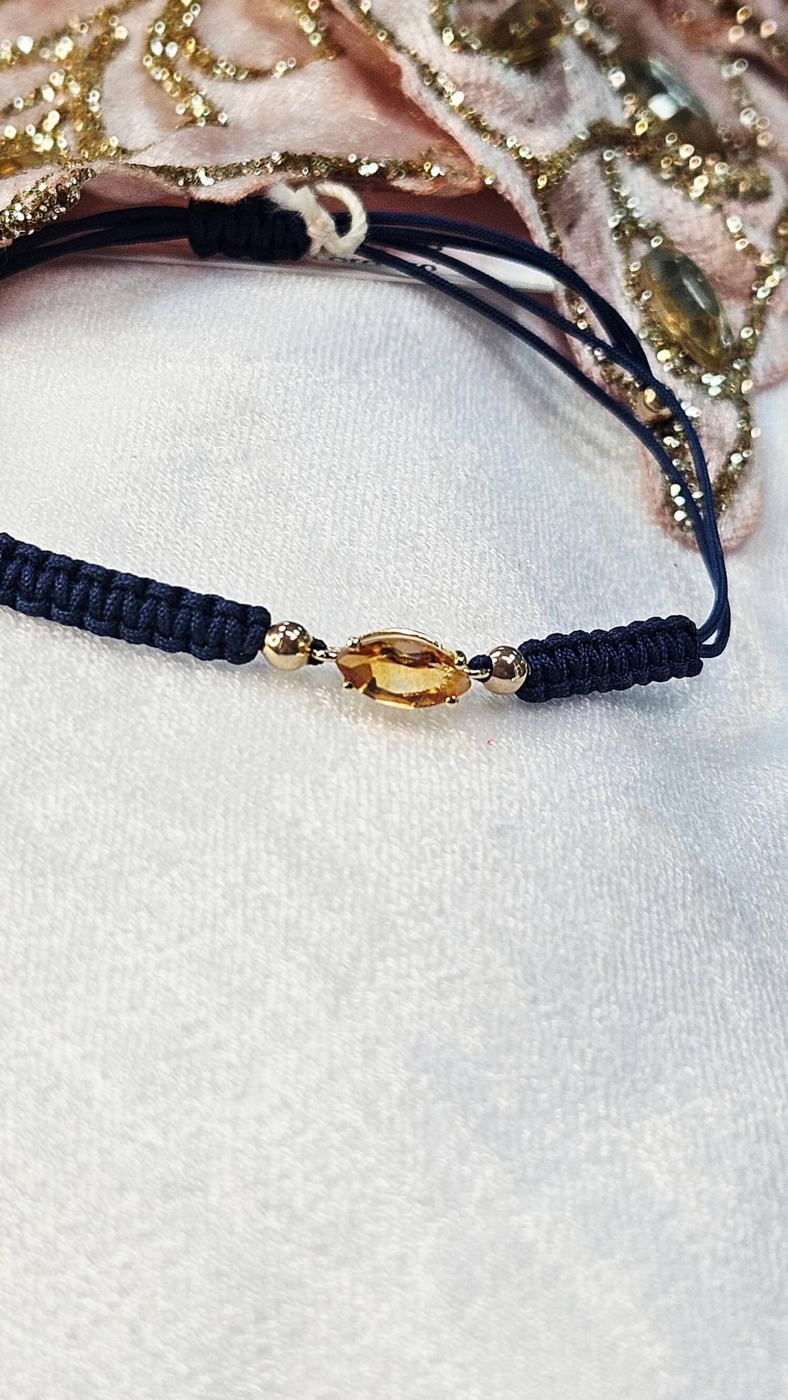 Гривна на конец с Цитрин и елементи от 18К златоGumon