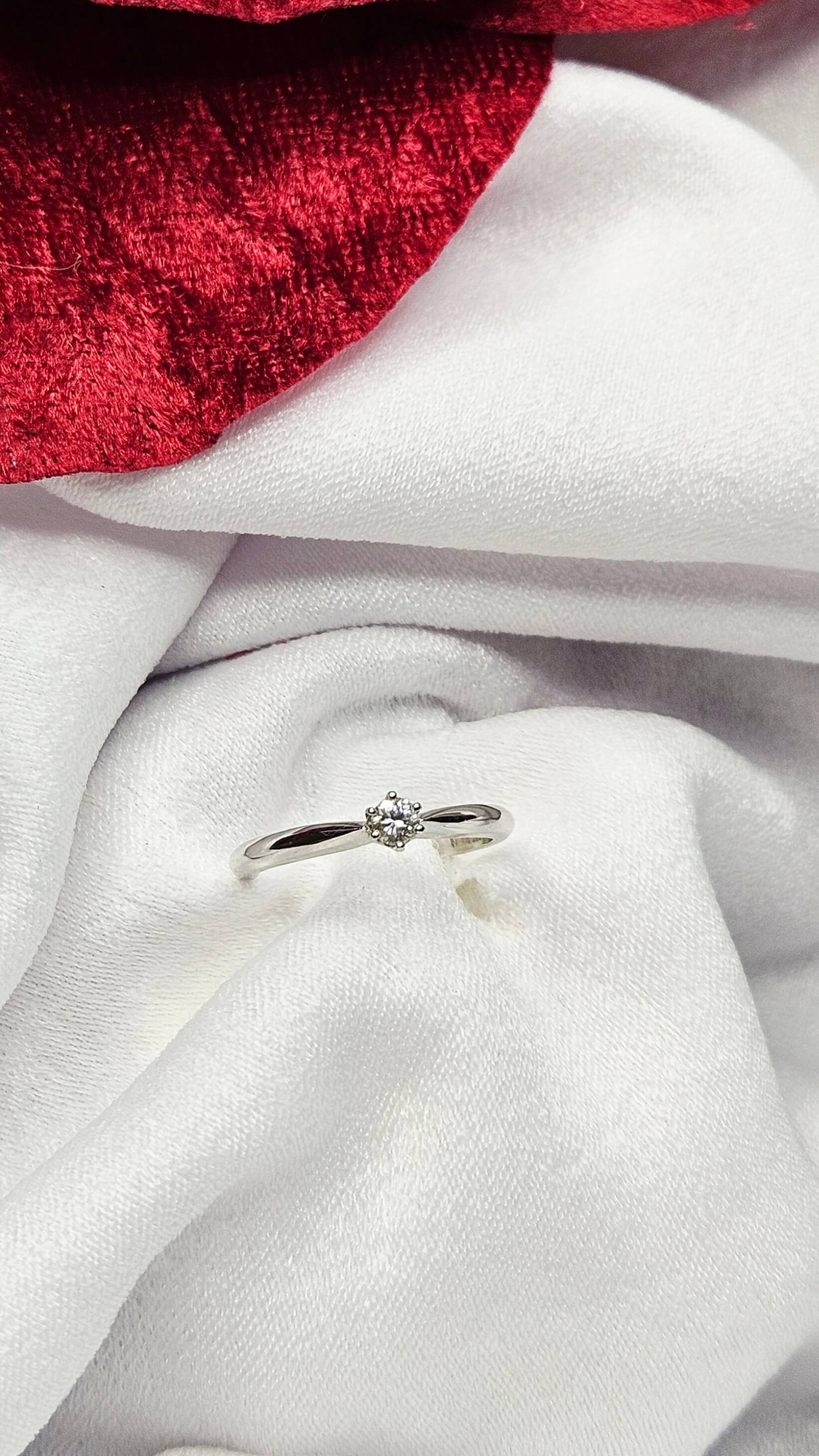 Златен пръстен от бяло злато с диамант Flamingo Grace