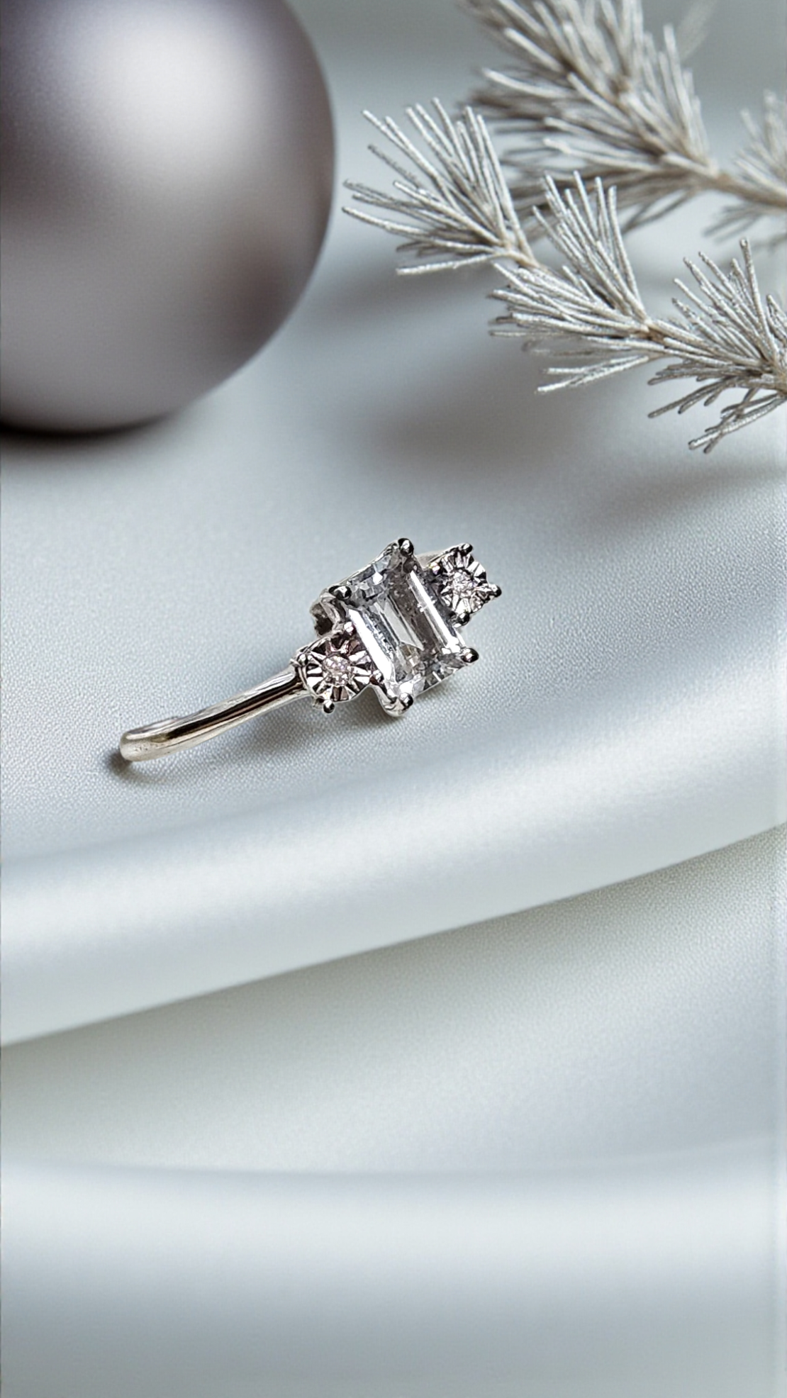 Златен пръстен с Аквамарин и Диамант от 18К злато I Gioielli del Sole