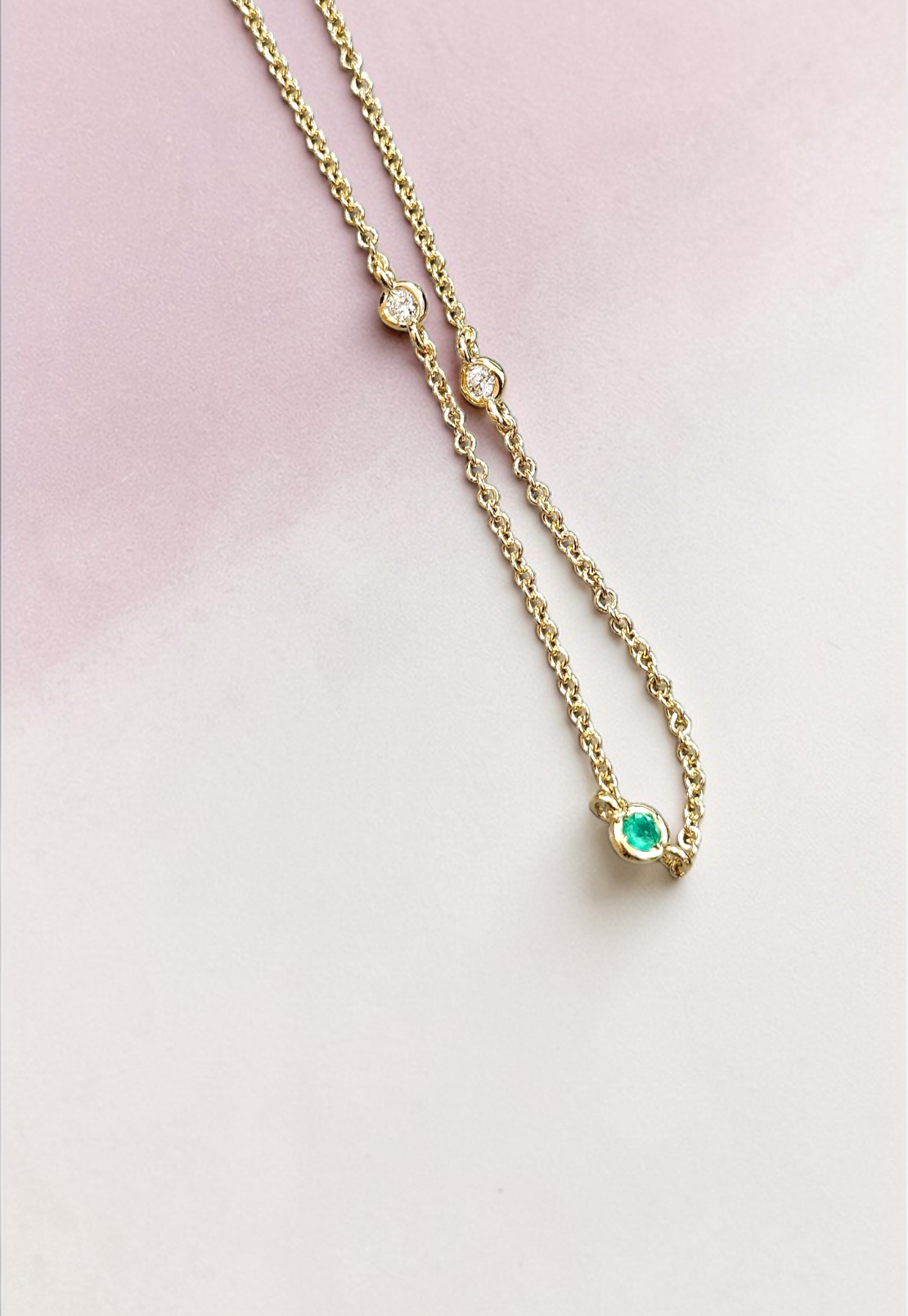 Златна гривна с диаманти и изумруд Lusi Gioielli