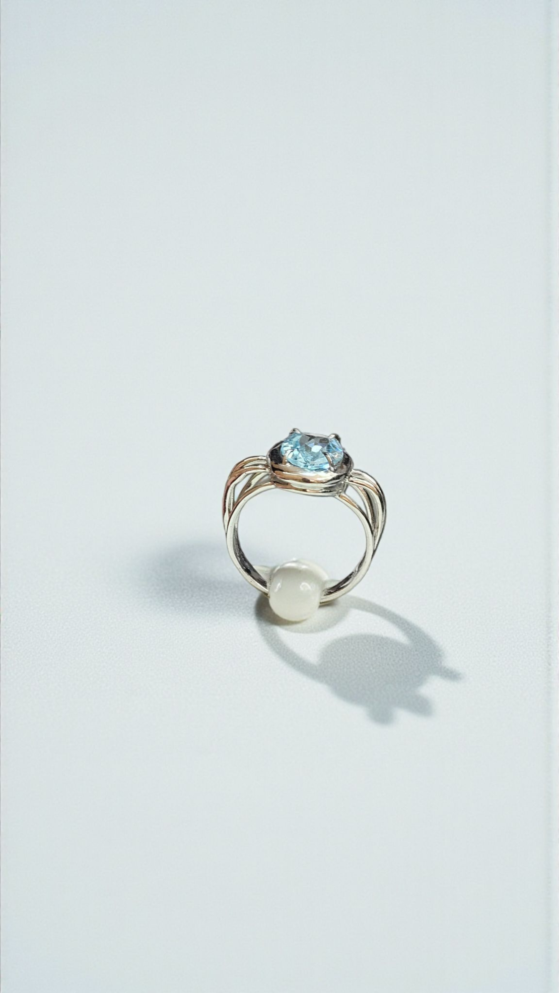 Златен пръстенс Аквамарин