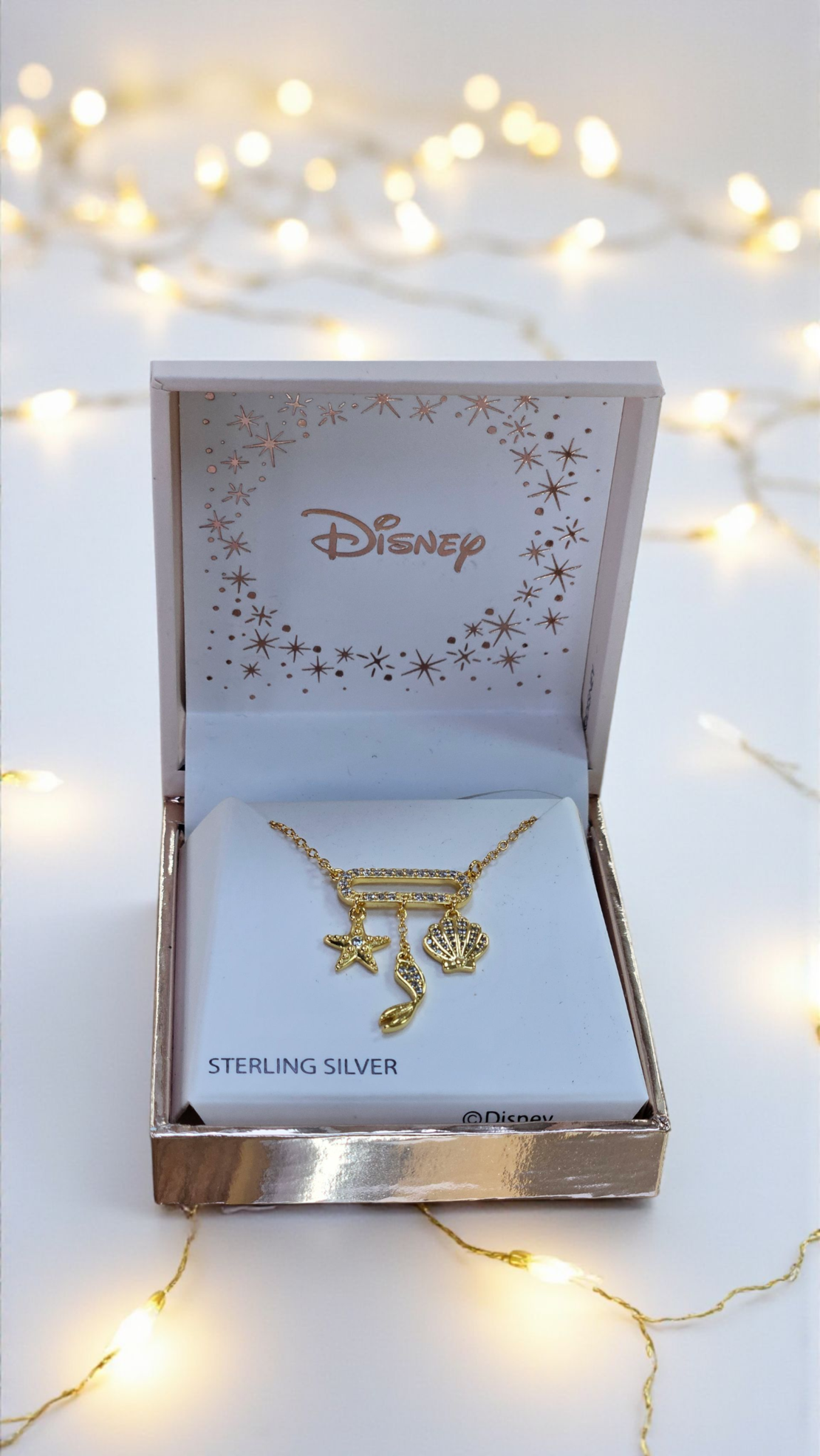 Сребърно колие с позлата Disney