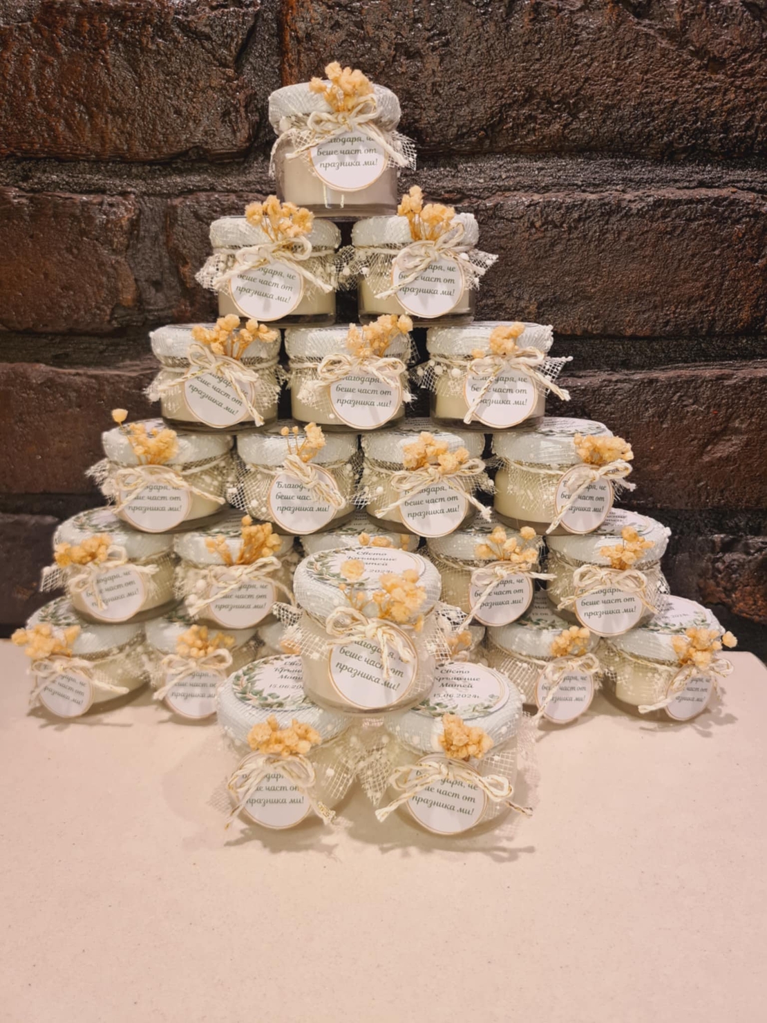 Ароматни бурканчета за гости с персонализиран дизайн