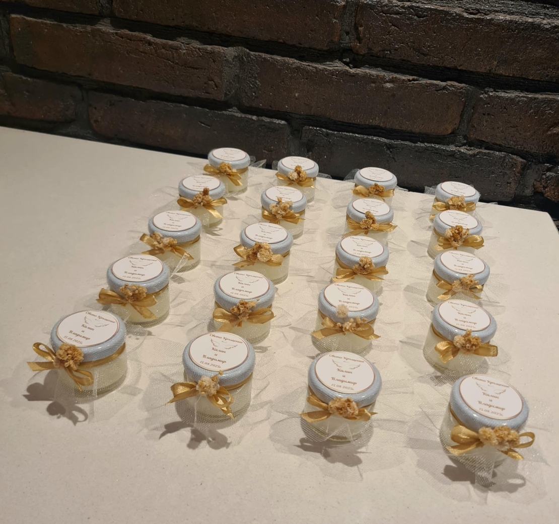 Ароматни бурканчета за гости с персонализиран дизайн