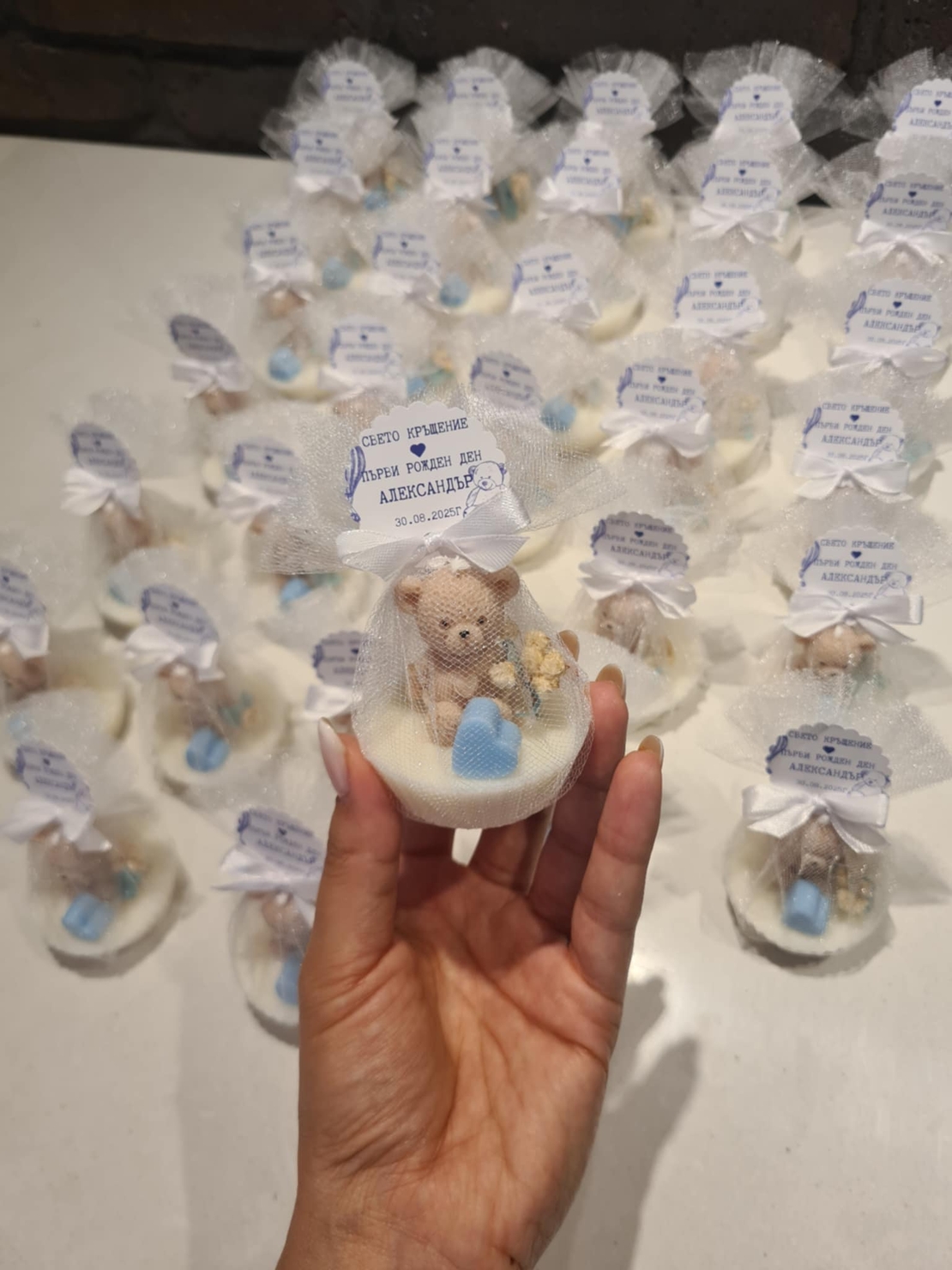 Мече с малко сърце – подарък за гости