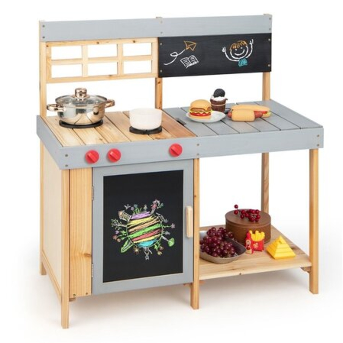 Лятна дървена кухня за игра, Costway