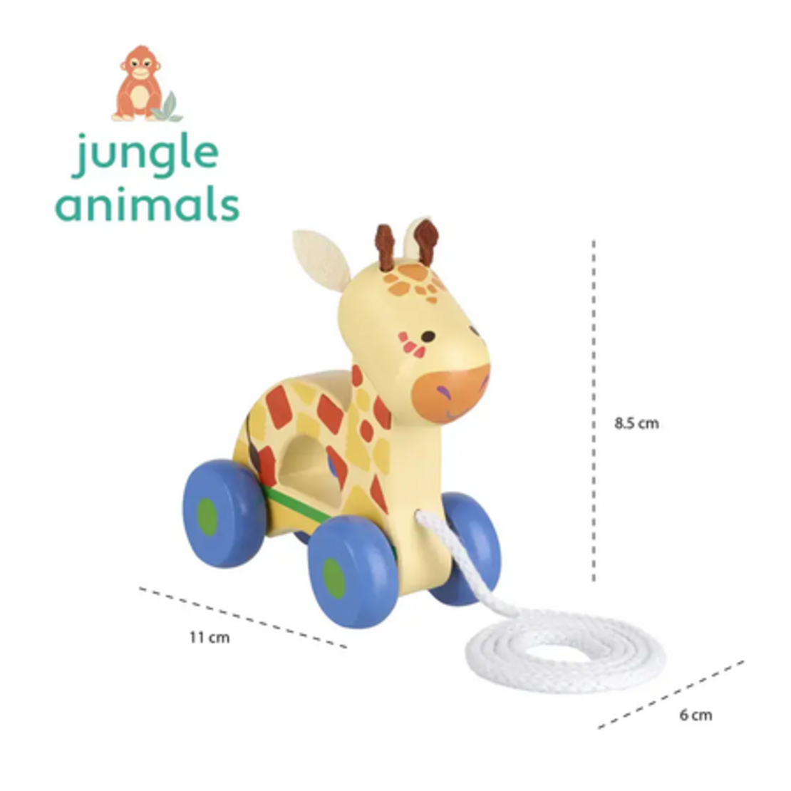Играчка за дърпане Жираф - Jungle Animals