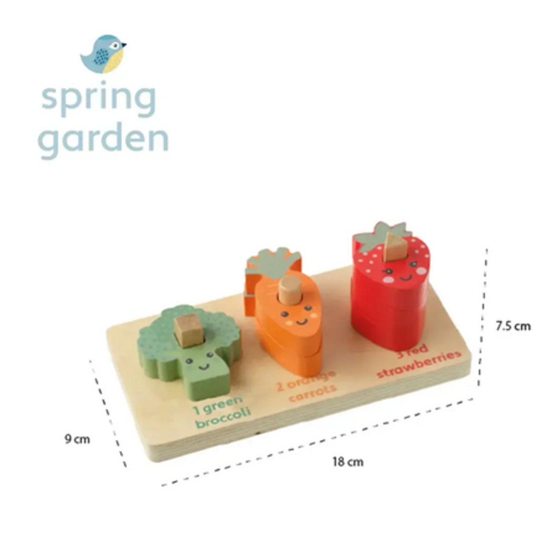 Дървен пъзел - броене на зеленчуци -  Spring Garden