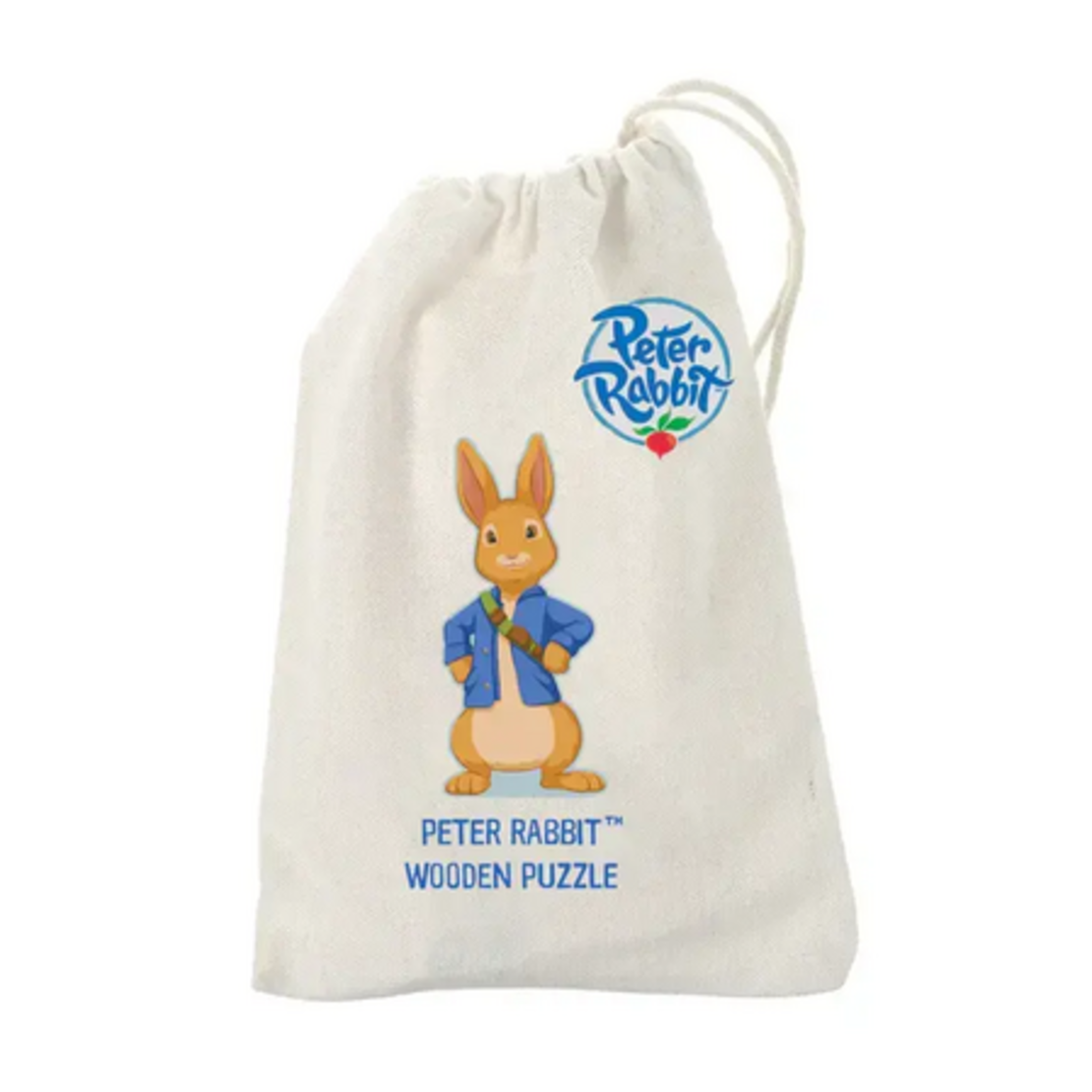 Дървен мини пъзел Peter Rabbit, в торбичка
