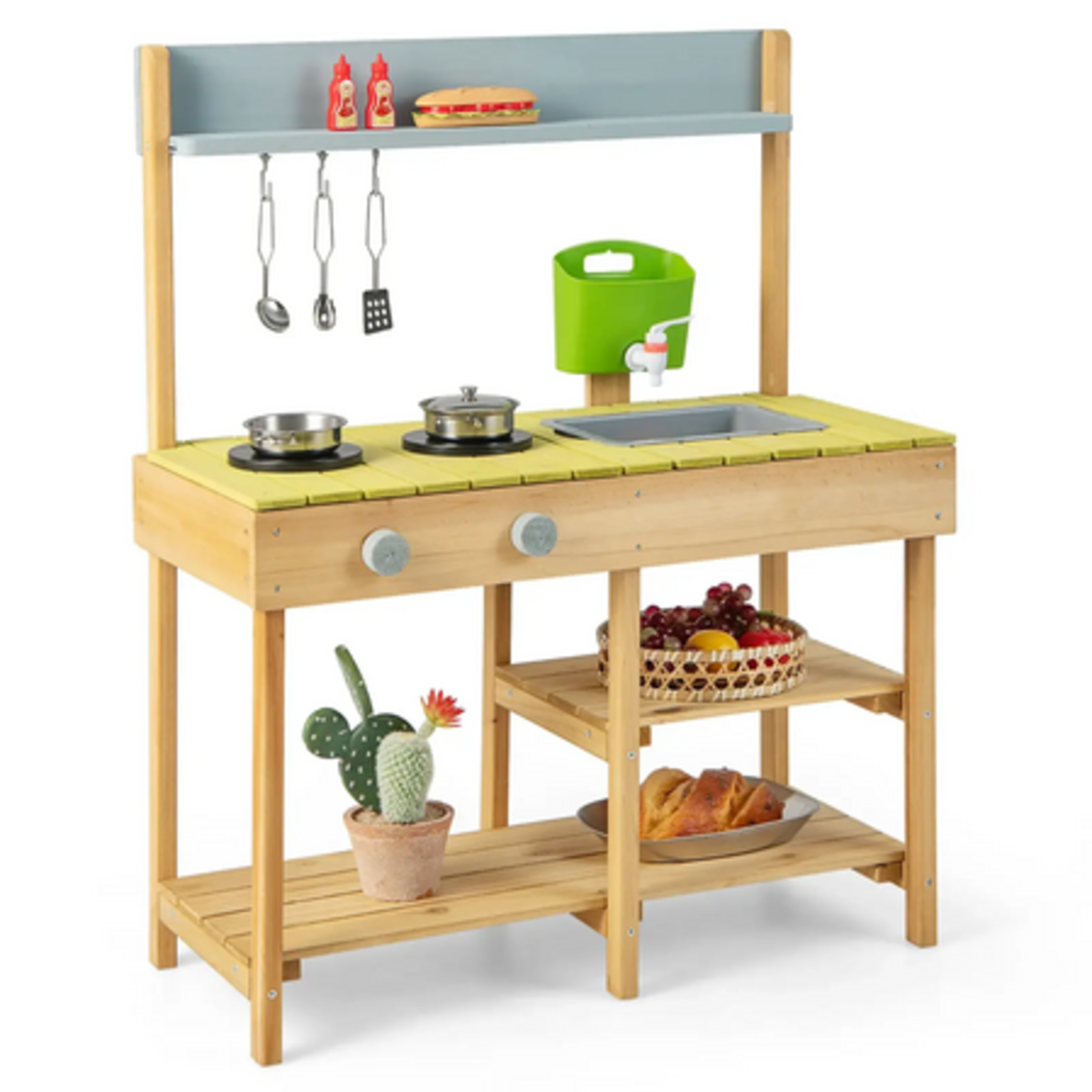 Дървена Градинска Кухня за игра, Costway