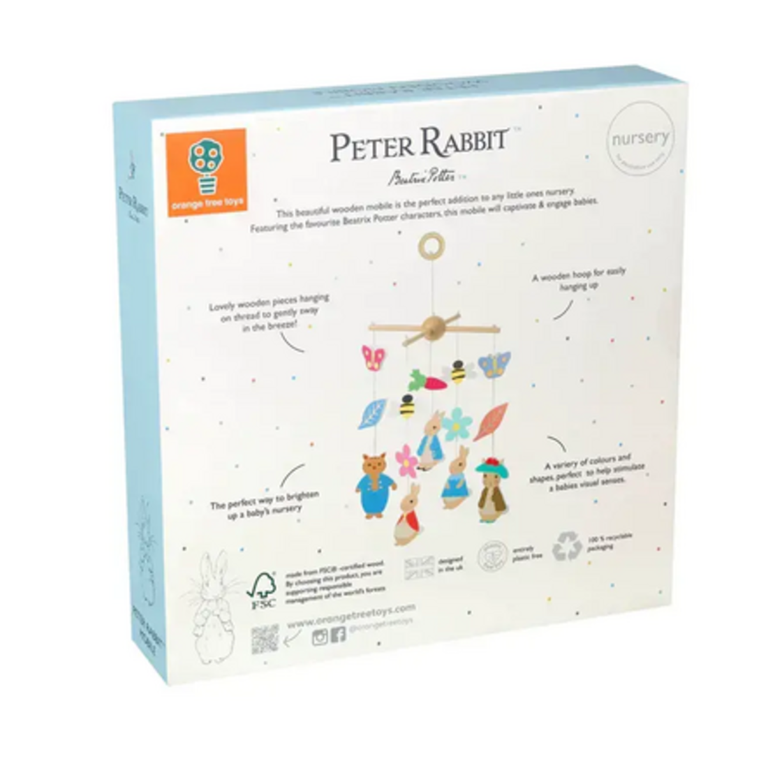 Дървена висяща играчка, Peter Rabbit