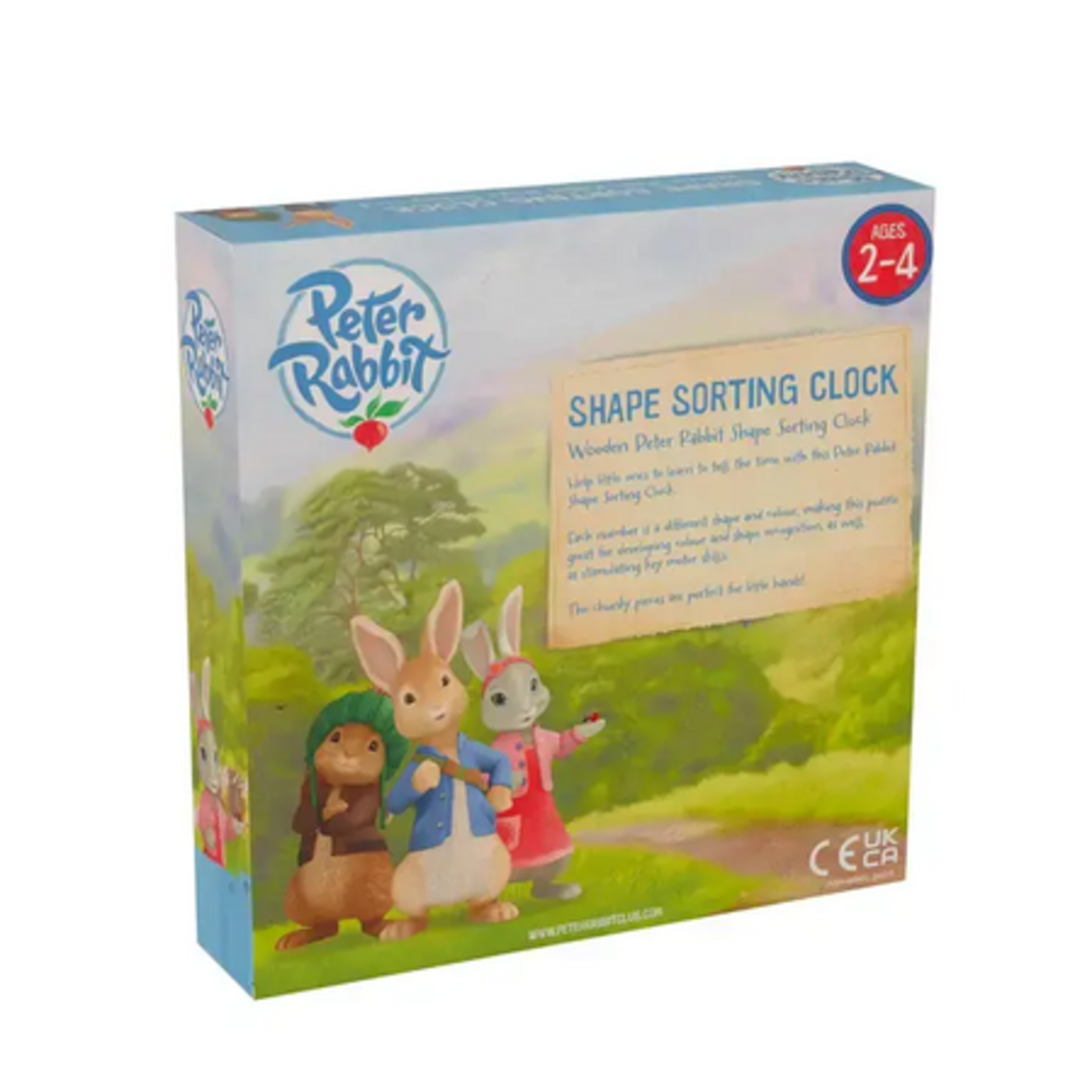 Дървен Пъзел Peter Rabbit, Часовник, пастелни цветове