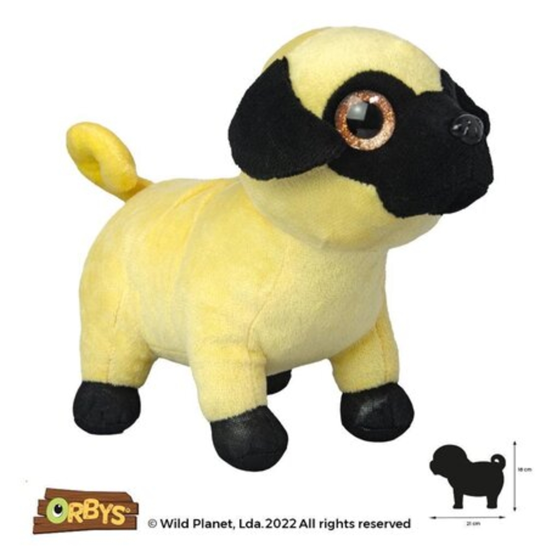 Плюшена играчка, Кученце мопс 21см. Wild Planet
