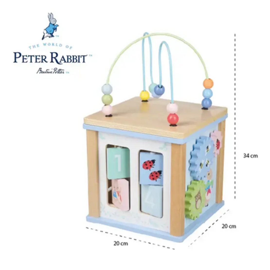 Дървен дидактически куб с активности, Peter Rabbit