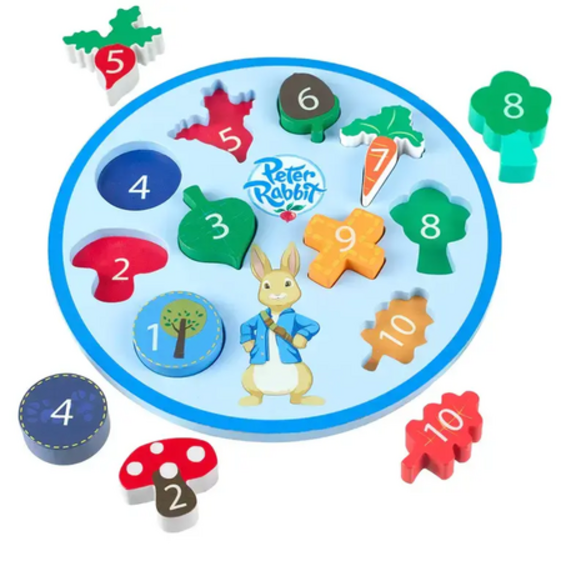 Дървен Пъзел Peter Rabbit, числа и броене